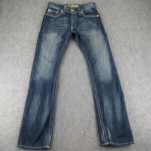 Big Star Venture Slim Fit Jeans Mens 29R Blue Distressed Buckle Exclusive